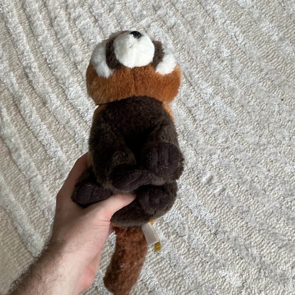 Plush Raccoon Dog Squeaky Dog Toy - Brown & Dark Brown - Picture 3 of 3